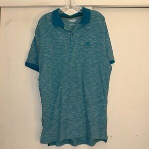 Express men’s teal blue tweed polo
